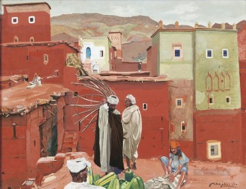 LES BORJS VERTS ANEMITER Jacques Majorelle Orientalista Modernista Árabe Pinturas al óleo